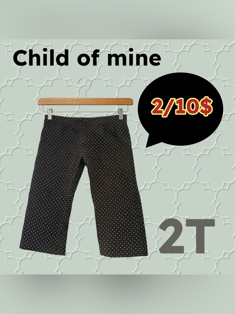 🌈 2/10$ 🇺🇸👍GUC CHILD OF MINE | 2T | Polka dot Unisex Black Toddler leggings